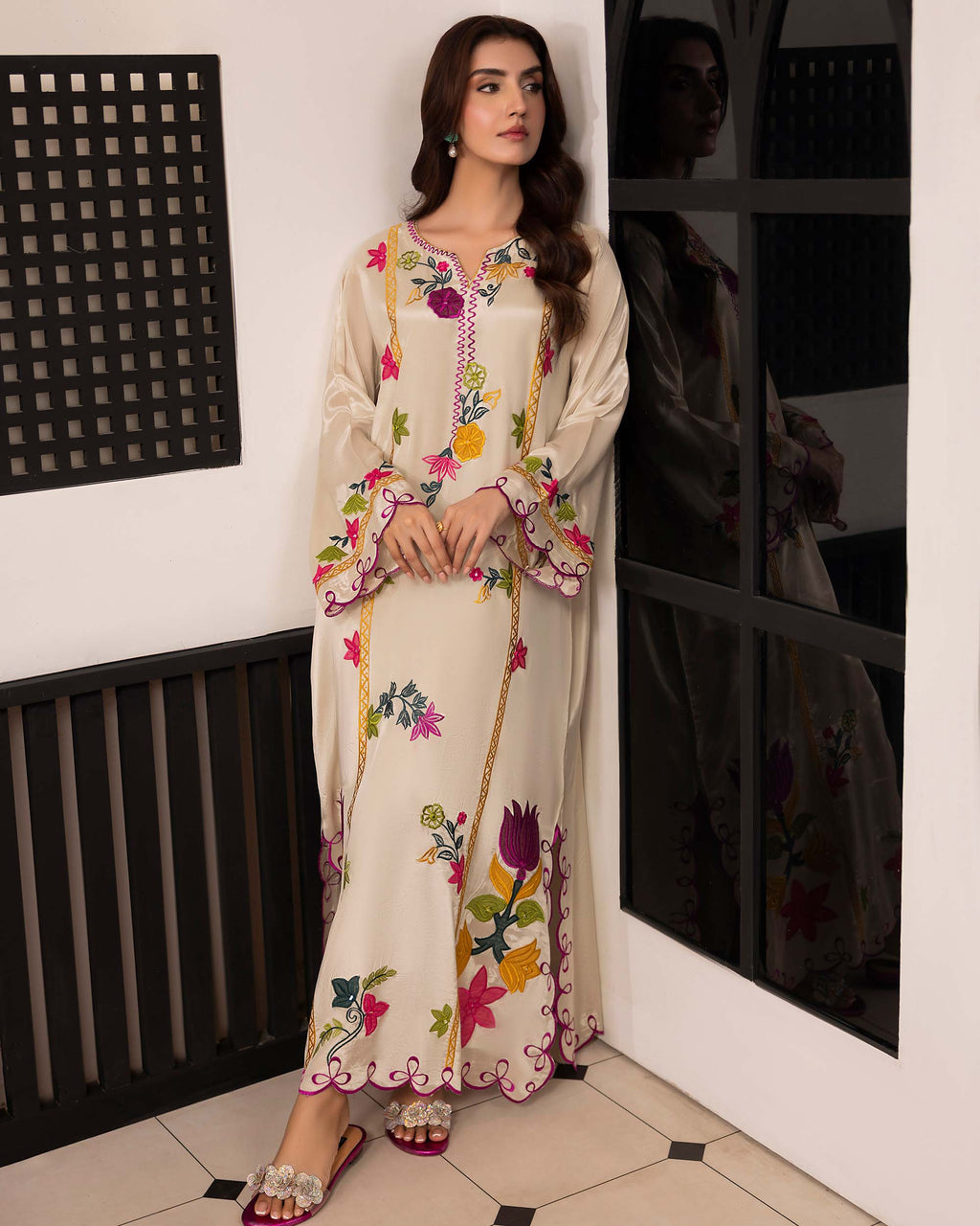 Ivory Jardin Kaftan