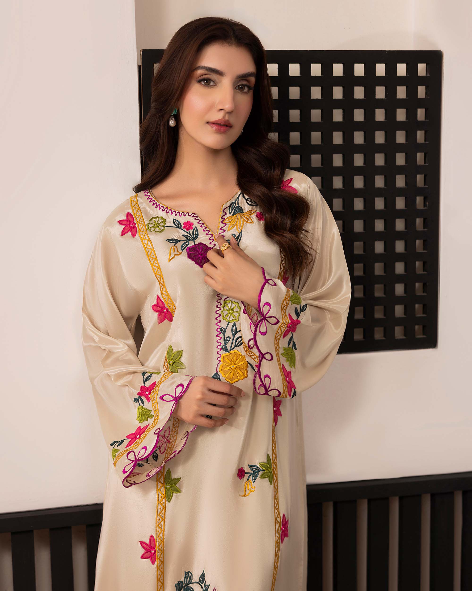 Ivory Jardin Kaftan