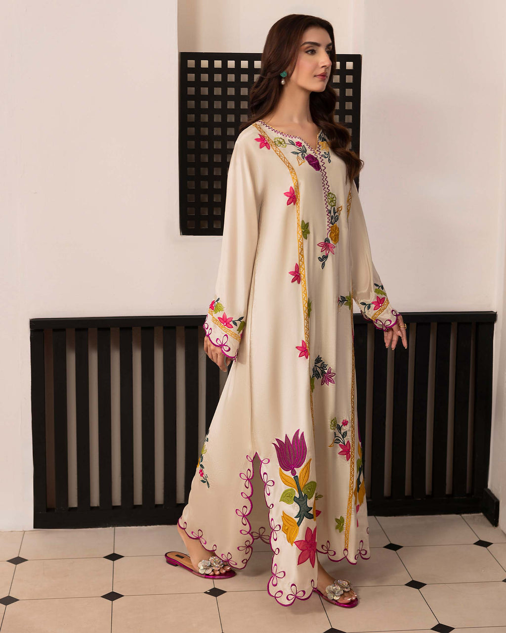 Ivory Jardin Kaftan