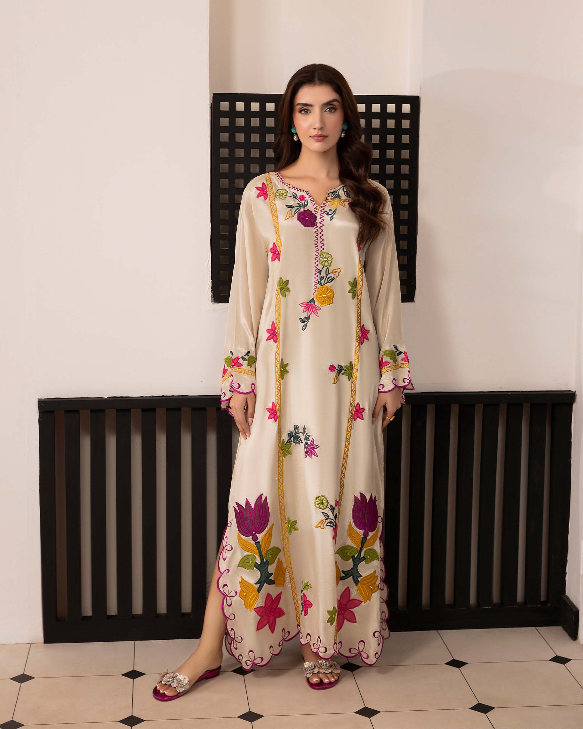 Ivory Jardin Kaftan
