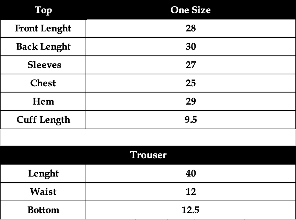 Size chart