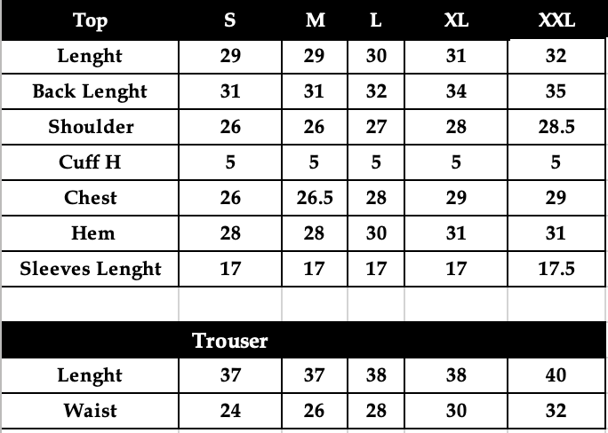 Size chart