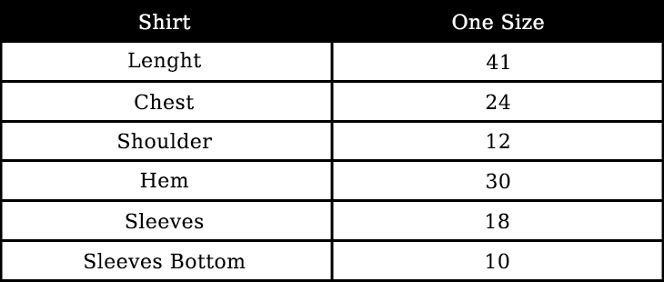 Size chart